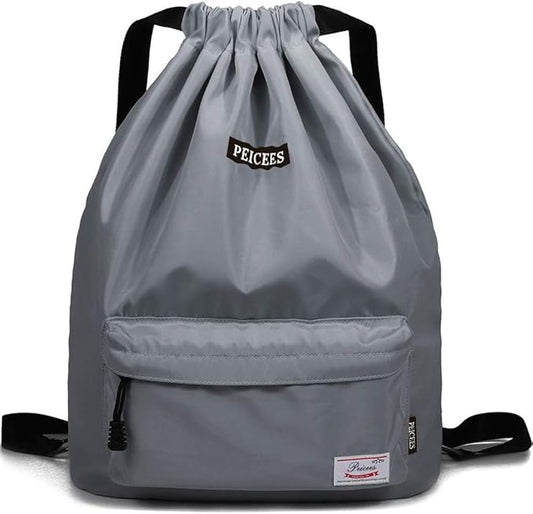Peicees Waterproof Drawstring Sport Bag Lightweight Sackpack Backpack for Men and Women