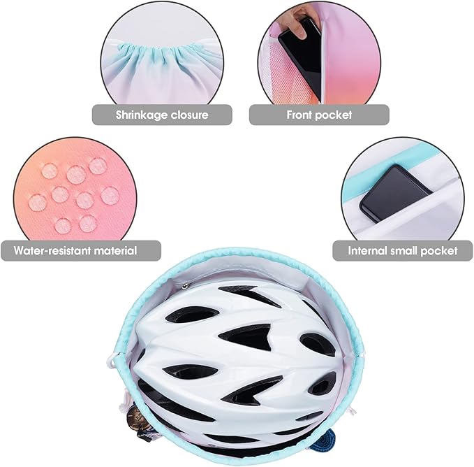 WANDF Drawstring Backpack Sports Gym Sackpack with Mesh Pockets Water Resistant String Bag for Women Men (Rainbow)