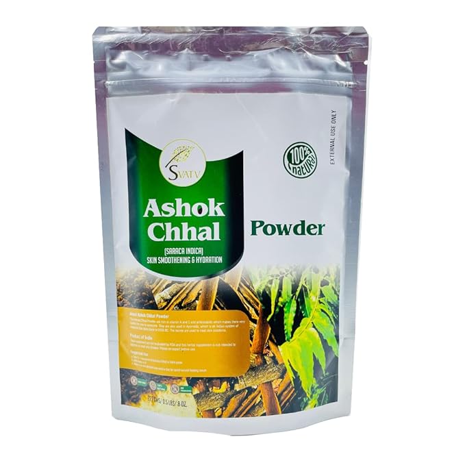 SVATV Ashok Chhal Powder (saraca Indica) | Skin Care | Indian Ayurveda Herbs | Improves Skin Health | Control Excess Skin Oil |- Size - 227g, 8 Oz, Half Pound