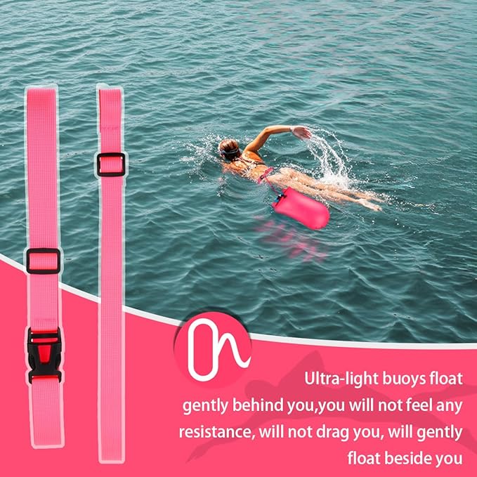 Swim Buoy for Open Water, High-Visibility Swim Safety Float Waterproof Dry Bag for Swimmers Triathletes Kayakers Snorkelers, Swimming Open Water Buoy for Safer Swim Training