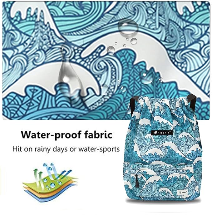 Waterproof Drawstring Bag, Gym Bag Sackpack Sports Beach Backpack for Men Women